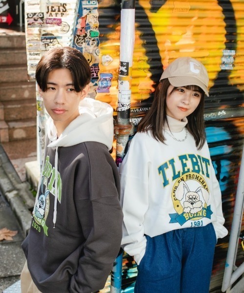 nemne store（ネンネストア）の「【スピンZOO×nemne】刺繍入り裏起毛スウェット（スウェット・レディース・ベージュ/ブルー/グリーン/オートミール/ホワイト系その他/スミクロ・MEDIUM/LARGE）」の9枚目の写真