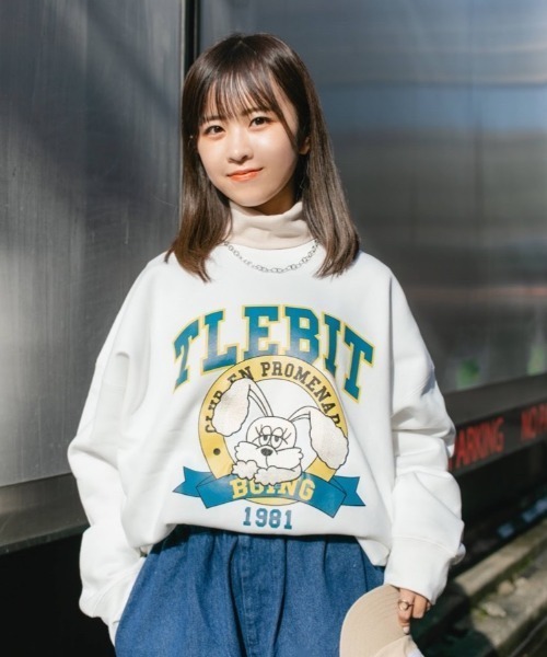 nemne store（ネンネストア）の「【スピンZOO×nemne】刺繍入り裏起毛スウェット（スウェット・レディース・ベージュ/ブルー/グリーン/オートミール/ホワイト系その他/スミクロ・MEDIUM/LARGE）」の16枚目の写真