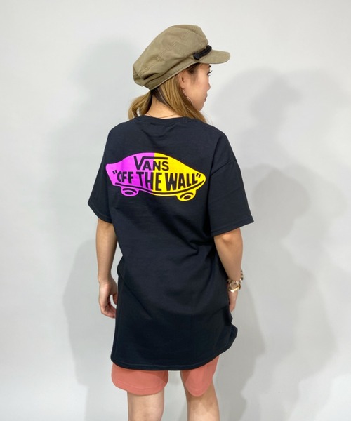 VANS（バンズ）の「【ムラサキスポーツ別注】VANS/バンズ   ビッグシルエット/オーバーサイズ/ ネオンカラーロゴTシャツ   122H3010723（Tシャツ/カットソー・レディース・ベージュ/ブラック/チャコールグレー・S/M）」の6枚目の写真