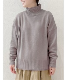 フォックス混タートルネックニット