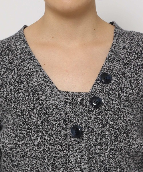 PAGEBOY（ページボーイ）の「メランジニットセットアップ（ニット/セーター・レディース・ブルー/ブラック/グレイッシュベージュ・FREE）」の4枚目の写真