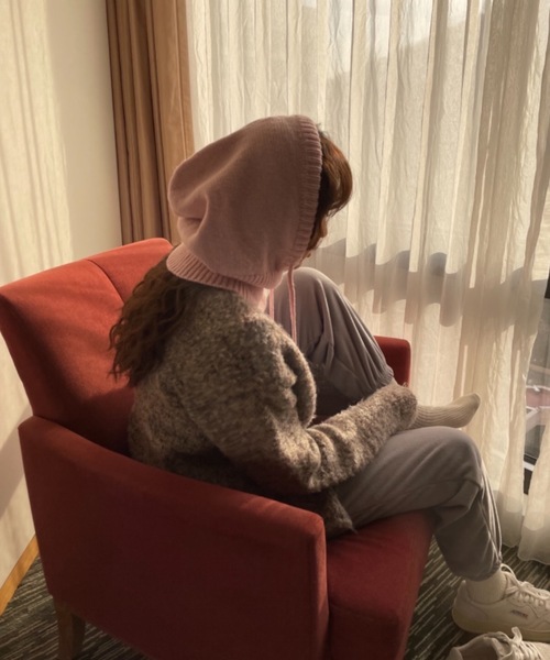 Didot.showroom（ディドット ショールーム）の「バラクラバフードウォーマー（ネックウォーマー/スヌード・レディース・ピンク/ベージュ/ブラウン/グリーン/アイボリー・FREE）」の11枚目の写真