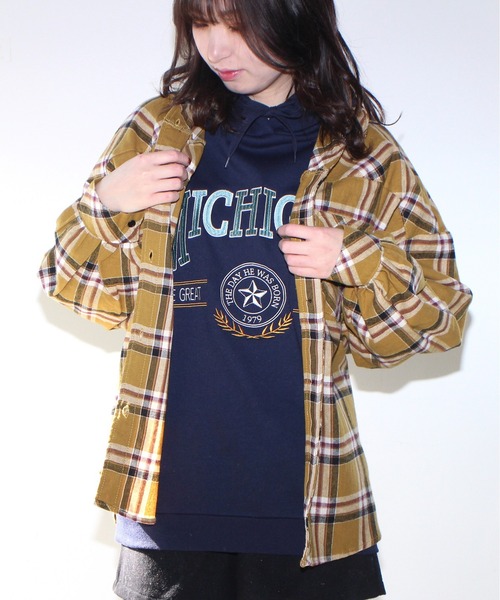 one way(ワンウェイ)の「【oneway Jeans】起毛チェックネルシャツ(シャツ/ブラウス・レディース・ベージュ/ブラック/イエロー/ライトブルー・FREE)」の4枚目の写真