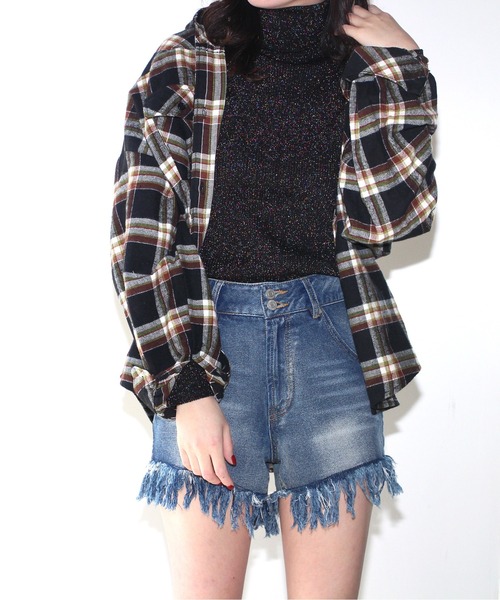 one way(ワンウェイ)の「【oneway Jeans】起毛チェックネルシャツ(シャツ/ブラウス・レディース・ベージュ/ブラック/イエロー/ライトブルー・FREE)」の1枚目の写真