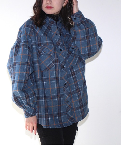 one way(ワンウェイ)の「【oneway Jeans】起毛チェックネルシャツ(シャツ/ブラウス・レディース・ベージュ/ブラック/イエロー/ライトブルー・FREE)」の9枚目の写真