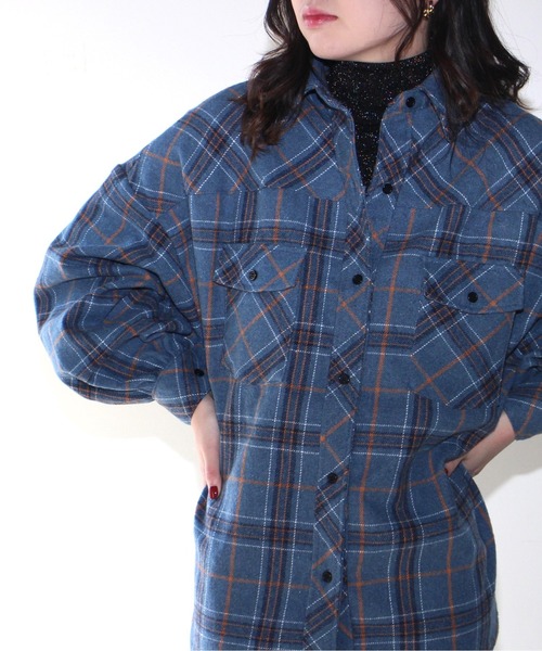 one way(ワンウェイ)の「【oneway Jeans】起毛チェックネルシャツ(シャツ/ブラウス・レディース・ベージュ/ブラック/イエロー/ライトブルー・FREE)」の7枚目の写真
