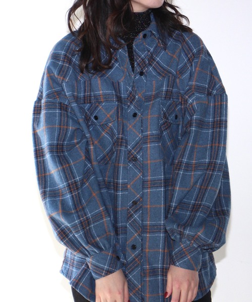 one way(ワンウェイ)の「【oneway Jeans】起毛チェックネルシャツ(シャツ/ブラウス・レディース・ベージュ/ブラック/イエロー/ライトブルー・FREE)」の12枚目の写真