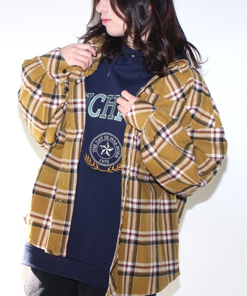 one way(ワンウェイ)の「【oneway Jeans】起毛チェックネルシャツ(シャツ/ブラウス・レディース・ベージュ/ブラック/イエロー/ライトブルー・FREE)」の21枚目の写真