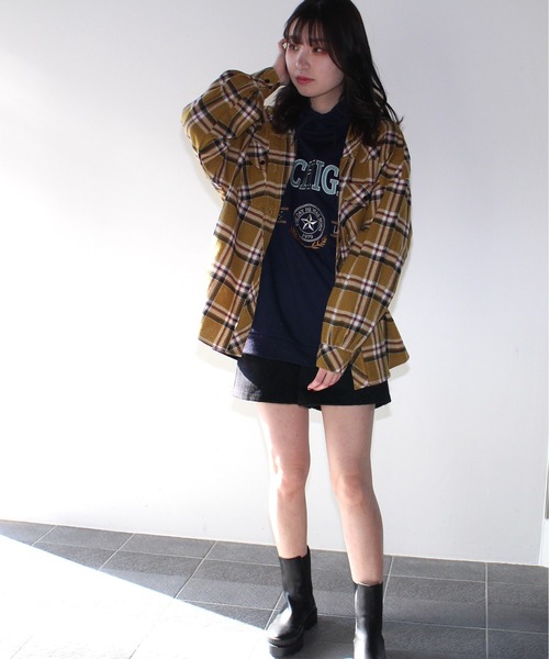 one way(ワンウェイ)の「【oneway Jeans】起毛チェックネルシャツ(シャツ/ブラウス・レディース・ベージュ/ブラック/イエロー/ライトブルー・FREE)」の15枚目の写真