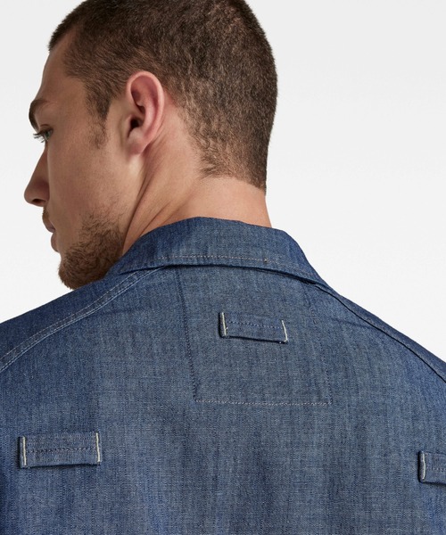 G-STAR（ジースター）の「POCKETONY SERVICE OVERSHIRT/シャツジャケット（シャツ/ブラウス・メンズ・ダークインディゴブルー・SMALL/MEDIUM/LARGE/X-LARGE）」の4枚目の写真