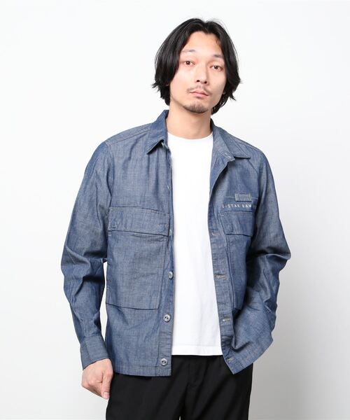 G-STAR（ジースター）の「POCKETONY SERVICE OVERSHIRT/シャツジャケット（シャツ/ブラウス・メンズ・ダークインディゴブルー・SMALL/MEDIUM/LARGE/X-LARGE）」の8枚目の写真