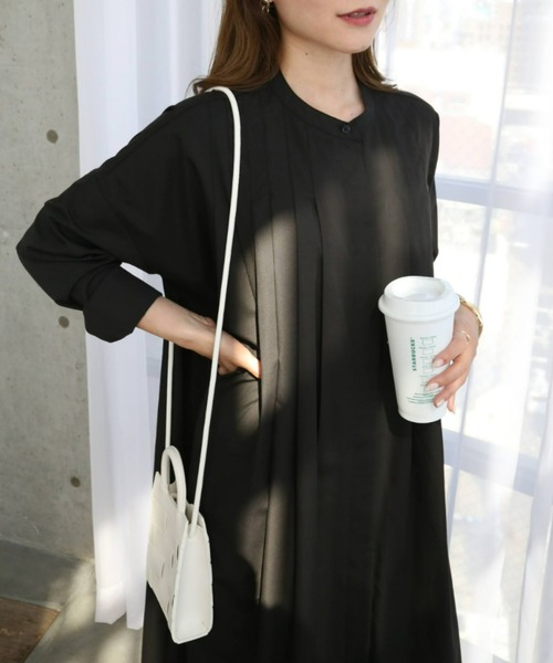 セール T Cブロード フロントタックバンドカラーシャツワンピース シャツワンピース Moment モーメントプラス のファッション通販 Zozotown