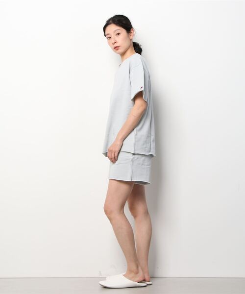 FRUIT OF THE LOOM(フルーツオブザルーム)の「【FRUIT OF THE LOOM/フルーツオブザルーム】FTL 裏毛カットオフ半袖上下セット(ルームウェア/パジャマ・レディース・ブラック/グレー/ネイビー・M/L)」の5枚目の写真