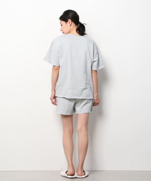 FRUIT OF THE LOOM(フルーツオブザルーム)の「【FRUIT OF THE LOOM/フルーツオブザルーム】FTL 裏毛カットオフ半袖上下セット(ルームウェア/パジャマ・レディース・ブラック/グレー/ネイビー・M/L)」の6枚目の写真