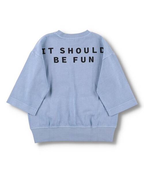 BRANSHES（ブランシェス）の「【ゆるシルエット】ポケット付きバックプリント8分袖Tシャツ（Tシャツ/カットソー・キッズ・サックスブルー/ライトグリーン/ピンク・90/100/110/120/130/140/150）」の16枚目の写真