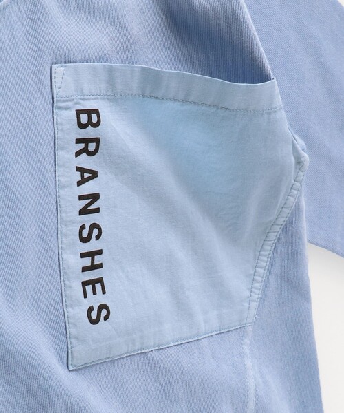 BRANSHES（ブランシェス）の「【ゆるシルエット】ポケット付きバックプリント8分袖Tシャツ（Tシャツ/カットソー・キッズ・サックスブルー/ライトグリーン/ピンク・90/100/110/120/130/140/150）」の18枚目の写真