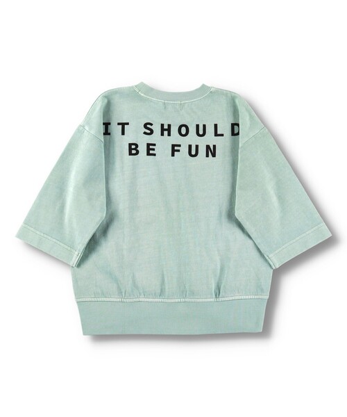 BRANSHES（ブランシェス）の「【ゆるシルエット】ポケット付きバックプリント8分袖Tシャツ（Tシャツ/カットソー・キッズ・サックスブルー/ライトグリーン/ピンク・90/100/110/120/130/140/150）」の7枚目の写真