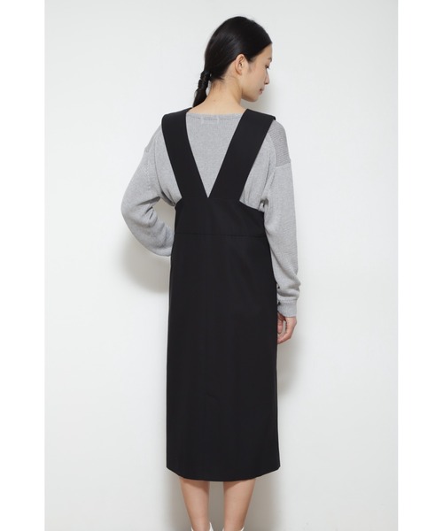 human woman（ヒューマンウーマン）の「◆ジャンパースカート（ワンピース・レディース・ベージュ/ブラック・MEDIUM）」の4枚目の写真