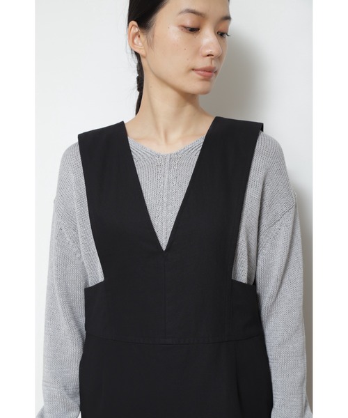 human woman（ヒューマンウーマン）の「◆ジャンパースカート（ワンピース・レディース・ベージュ/ブラック・MEDIUM）」の5枚目の写真