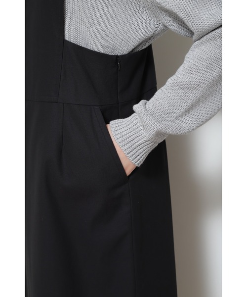 human woman（ヒューマンウーマン）の「◆ジャンパースカート（ワンピース・レディース・ベージュ/ブラック・MEDIUM）」の6枚目の写真