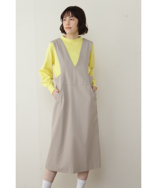 human woman（ヒューマンウーマン）の「◆ジャンパースカート（ワンピース・レディース・ベージュ/ブラック・MEDIUM）」の12枚目の写真