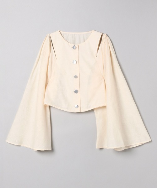 JEANASIS（ジーナシス）の「ジャガードワイドスリーブコンパクトブラウス/270588（シャツ/ブラウス・レディース・ブラック/グリーン/アイボリー・FREE）」の4枚目の写真