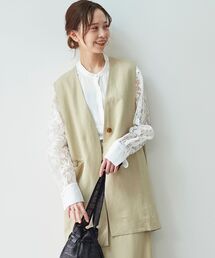 le.coeur blanc | 麻ブレンドロングジレ(ベスト)