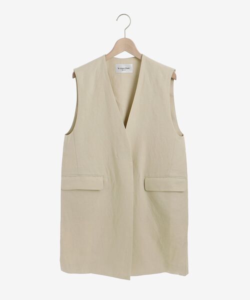 le.coeur blanc（ルクールブラン）の「麻ブレンドロングジレ（ベスト・レディース・ブラック/ベージュ・38）」の16枚目の写真