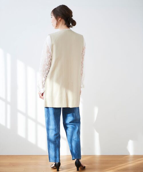 le.coeur blanc（ルクールブラン）の「麻ブレンドロングジレ（ベスト・レディース・ブラック/ベージュ・38）」の19枚目の写真