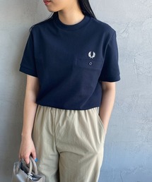 [FRED PERRY/フレッドペリー] ワンポイントロゴ刺繍 鹿の子ポケットTシャツ