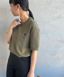 [FRED PERRY/フレッドペリー] ワンポイントロゴ刺繍 鹿の子ポケットTシャツ
