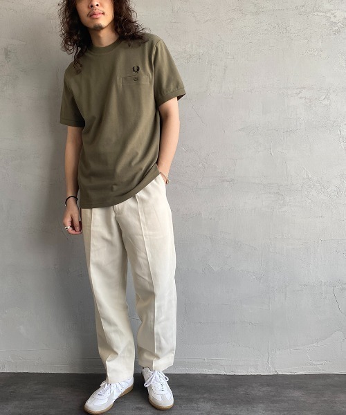 [FREDPERRY/フレッドペリー]ワンポイントロゴ刺繍鹿の子ポケットTシャツ