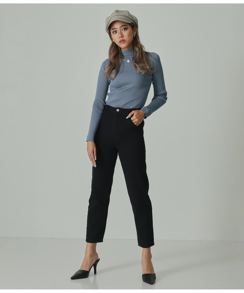 ANAP（アナップ）の「[選べる2タイプ丈]プチハイネックリブトップス（Tシャツ/カットソー・レディース・オフホワイト/グレー/ベージュ/ブルー/ピンク/ブラック・TALL/SHORT）」の20枚目の写真