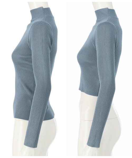 ANAP（アナップ）の「[選べる2タイプ丈]プチハイネックリブトップス（Tシャツ/カットソー・レディース・オフホワイト/グレー/ベージュ/ブルー/ピンク/ブラック・TALL/SHORT）」の18枚目の写真