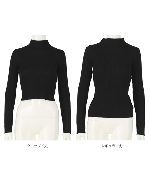 ANAP（アナップ）の「[選べる2タイプ丈]プチハイネックリブトップス（Tシャツ/カットソー・レディース・オフホワイト/グレー/ベージュ/ブルー/ピンク/ブラック・TALL/SHORT）」の8枚目の写真