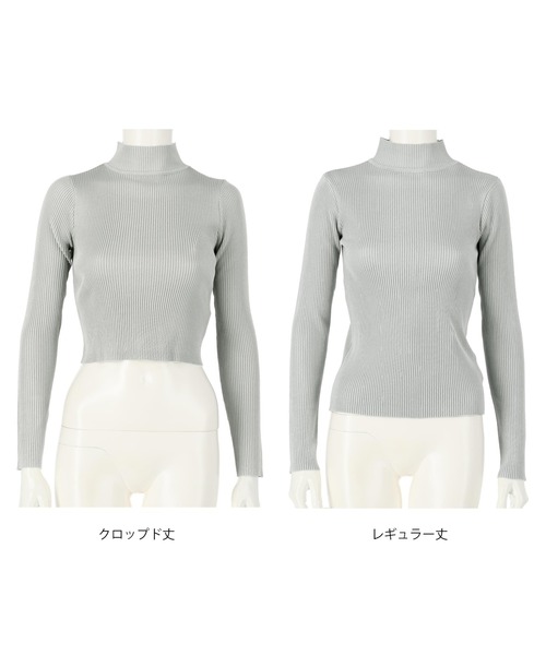 ANAP（アナップ）の「[選べる2タイプ丈]プチハイネックリブトップス（Tシャツ/カットソー・レディース・オフホワイト/グレー/ベージュ/ブルー/ピンク/ブラック・TALL/SHORT）」の16枚目の写真