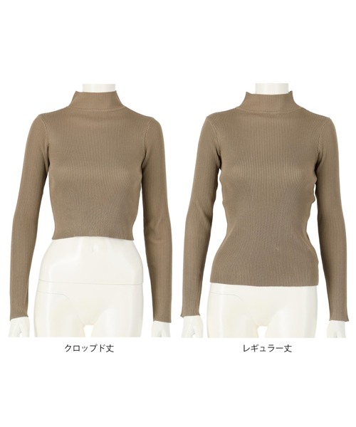 ANAP（アナップ）の「[選べる2タイプ丈]プチハイネックリブトップス（Tシャツ/カットソー・レディース・オフホワイト/グレー/ベージュ/ブルー/ピンク/ブラック・TALL/SHORT）」の21枚目の写真