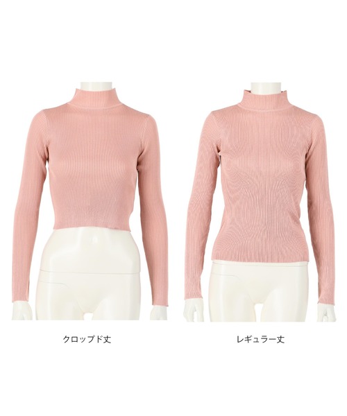 ANAP（アナップ）の「[選べる2タイプ丈]プチハイネックリブトップス（Tシャツ/カットソー・レディース・オフホワイト/グレー/ベージュ/ブルー/ピンク/ブラック・TALL/SHORT）」の13枚目の写真