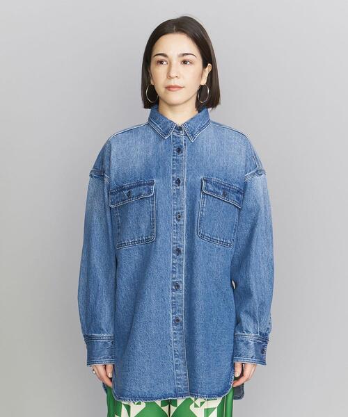 BEAUTY&YOUTH UNITED ARROWS（ビューティーアンドユースユナイテッドアローズ）の「BY コットンデニム ビッグ シャツ -ウォッシャブル-（シャツ/ブラウス・レディース・オフホワイト/コバルトブルー・FREE）」の12枚目の写真