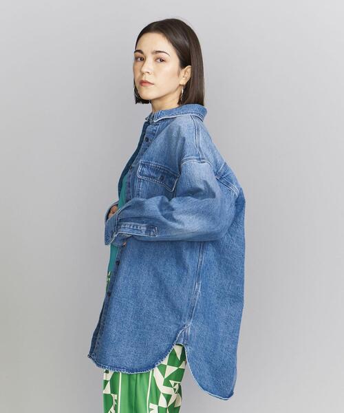 BEAUTY&YOUTH UNITED ARROWS（ビューティーアンドユースユナイテッドアローズ）の「BY コットンデニム ビッグ シャツ -ウォッシャブル-（シャツ/ブラウス・レディース・オフホワイト/コバルトブルー・FREE）」の7枚目の写真