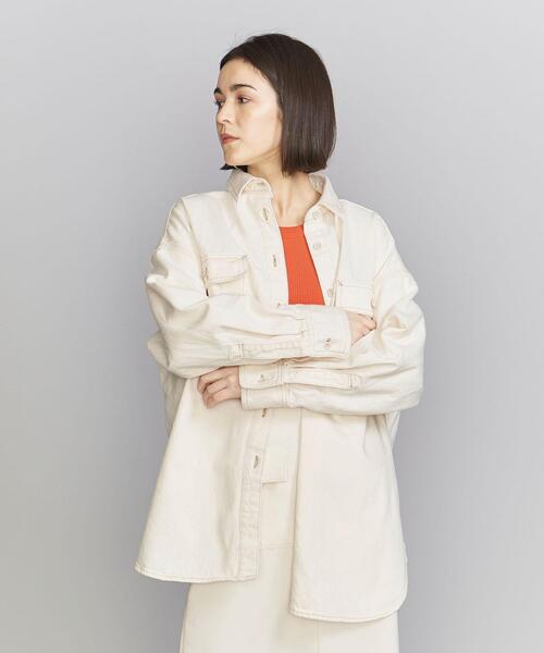 BEAUTY&YOUTH UNITED ARROWS（ビューティーアンドユースユナイテッドアローズ）の「BY コットンデニム ビッグ シャツ -ウォッシャブル-（シャツ/ブラウス・レディース・オフホワイト/コバルトブルー・FREE）」の20枚目の写真