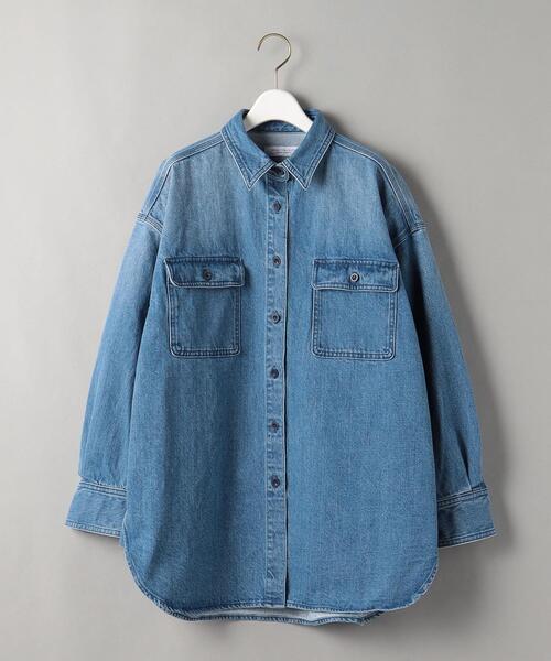 BEAUTY&YOUTH UNITED ARROWS（ビューティーアンドユースユナイテッドアローズ）の「BY コットンデニム ビッグ シャツ -ウォッシャブル-（シャツ/ブラウス・レディース・オフホワイト/コバルトブルー・FREE）」の18枚目の写真