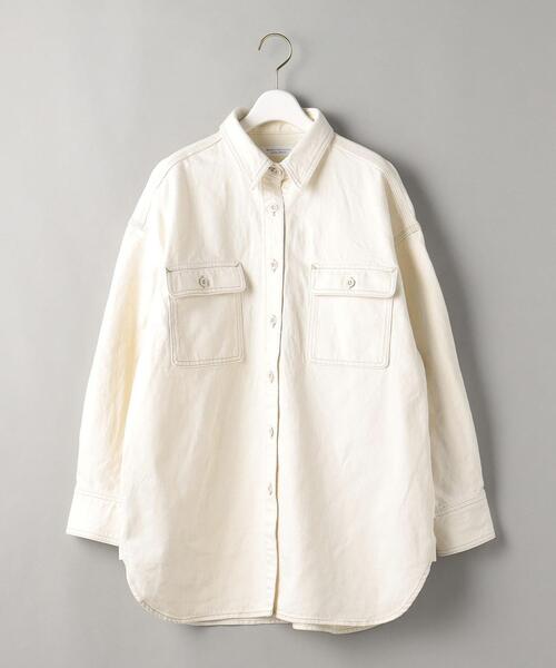 BEAUTY&YOUTH UNITED ARROWS（ビューティーアンドユースユナイテッドアローズ）の「BY コットンデニム ビッグ シャツ -ウォッシャブル-（シャツ/ブラウス・レディース・オフホワイト/コバルトブルー・FREE）」の14枚目の写真