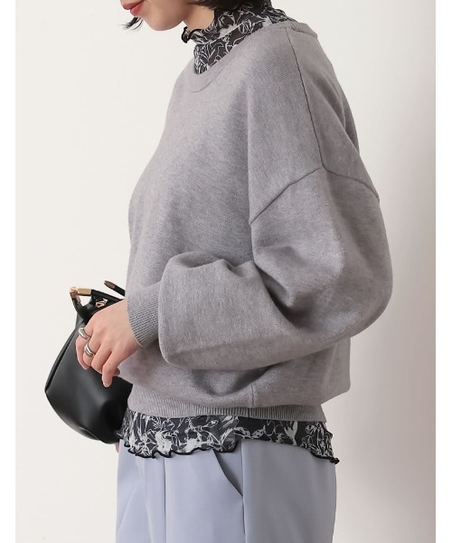 Re:EDIT（リエディ）の「[神山まりあさん着用]フラワープリントチュールネットトップス（Tシャツ/カットソー・レディース・ベージュ/ブルー/チャコールグレー・LARGE/MEDIUM）」の10枚目の写真