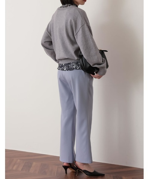 Re:EDIT（リエディ）の「[神山まりあさん着用]フラワープリントチュールネットトップス（Tシャツ/カットソー・レディース・ベージュ/ブルー/チャコールグレー・LARGE/MEDIUM）」の12枚目の写真