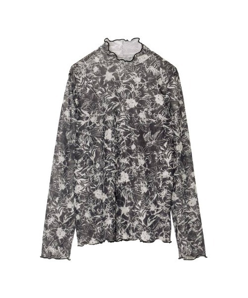 Re:EDIT（リエディ）の「[神山まりあさん着用]フラワープリントチュールネットトップス（Tシャツ/カットソー・レディース・ベージュ/ブルー/チャコールグレー・LARGE/MEDIUM）」の20枚目の写真