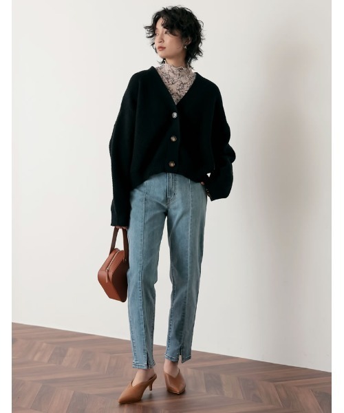 Re:EDIT（リエディ）の「[神山まりあさん着用]フラワープリントチュールネットトップス（Tシャツ/カットソー・レディース・ベージュ/ブルー/チャコールグレー・LARGE/MEDIUM）」の8枚目の写真