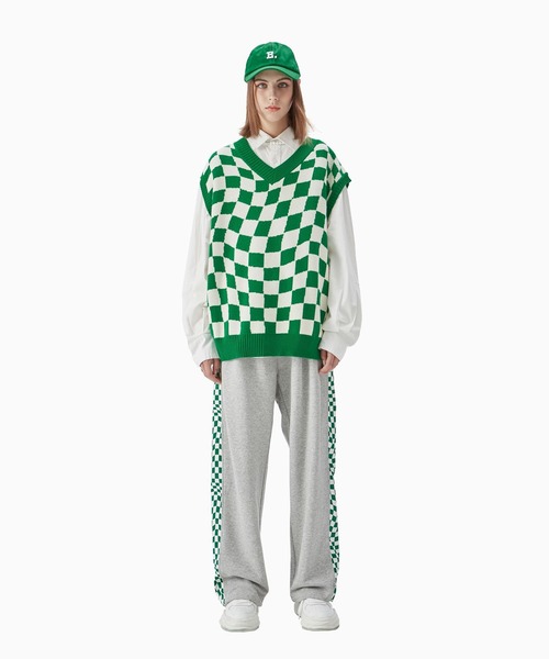 CORPUS TOKYO（コーパス トーキョー）の「Lazy Tokyo チェッカーフラッグニットベスト（ベスト・メンズ・ブラック/グリーン・1/2/3）」の15枚目の写真