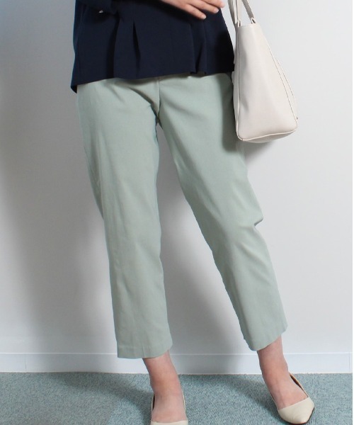 fleur by mint breeze（フルールバイミントブリーズ）の「【M～5L 大きいサイズ】ストレッチ スリット入り 9分丈 パンツ（その他パンツ・レディース・ライトグレー/ネイビー/グリーン・M/L/3L/5L/4L/LL）」の2枚目の写真