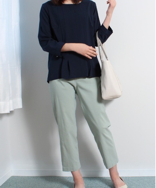 fleur by mint breeze（フルールバイミントブリーズ）の「【M～5L 大きいサイズ】ストレッチ スリット入り 9分丈 パンツ（その他パンツ・レディース・ライトグレー/ネイビー/グリーン・M/L/3L/5L/4L/LL）」の12枚目の写真